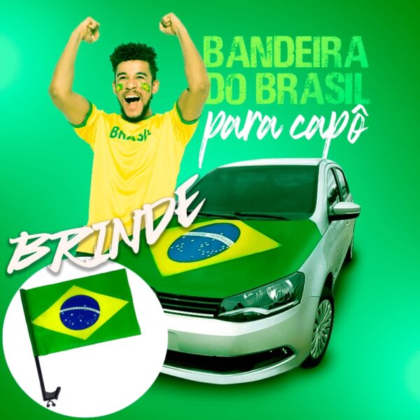 Bandeira Capô Brasil + Brinde (Tamanho Universal)